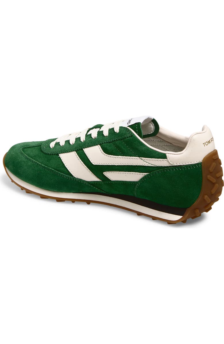 TOM FORD Mick Mixed Media Sneaker, Alternate, color, Emerald/ Amber