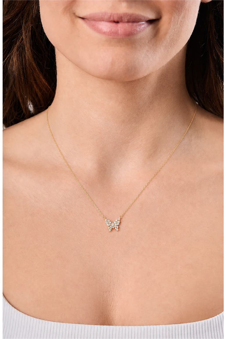 Getty 18k Gold Diamond Butterfly Pendant Necklace, Alternate, color, 18K YELLOW GOLD