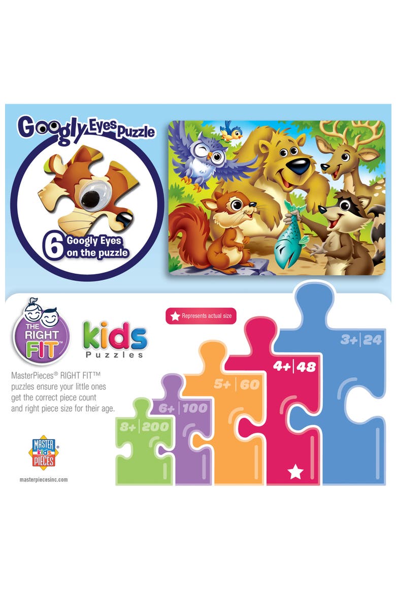 Googly Eyes Woodland Animals 48pc Puzzle, Alternate, color, Multicolor