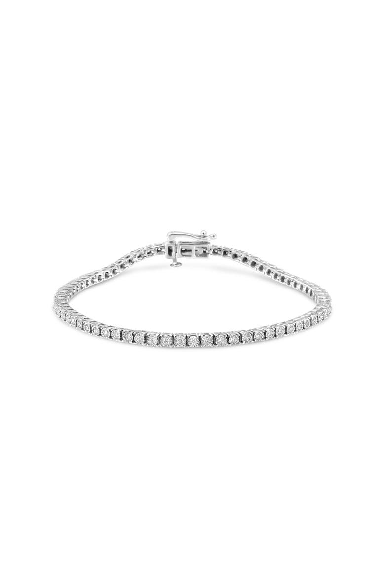 14K White Gold 1.0 Cttw Miracle Set Lab Grown Diamond Tennis, Main, color, White