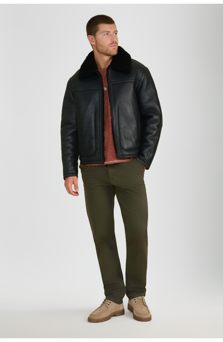 Furniq UK Christopher Shearling Jacket, Main, color, Black