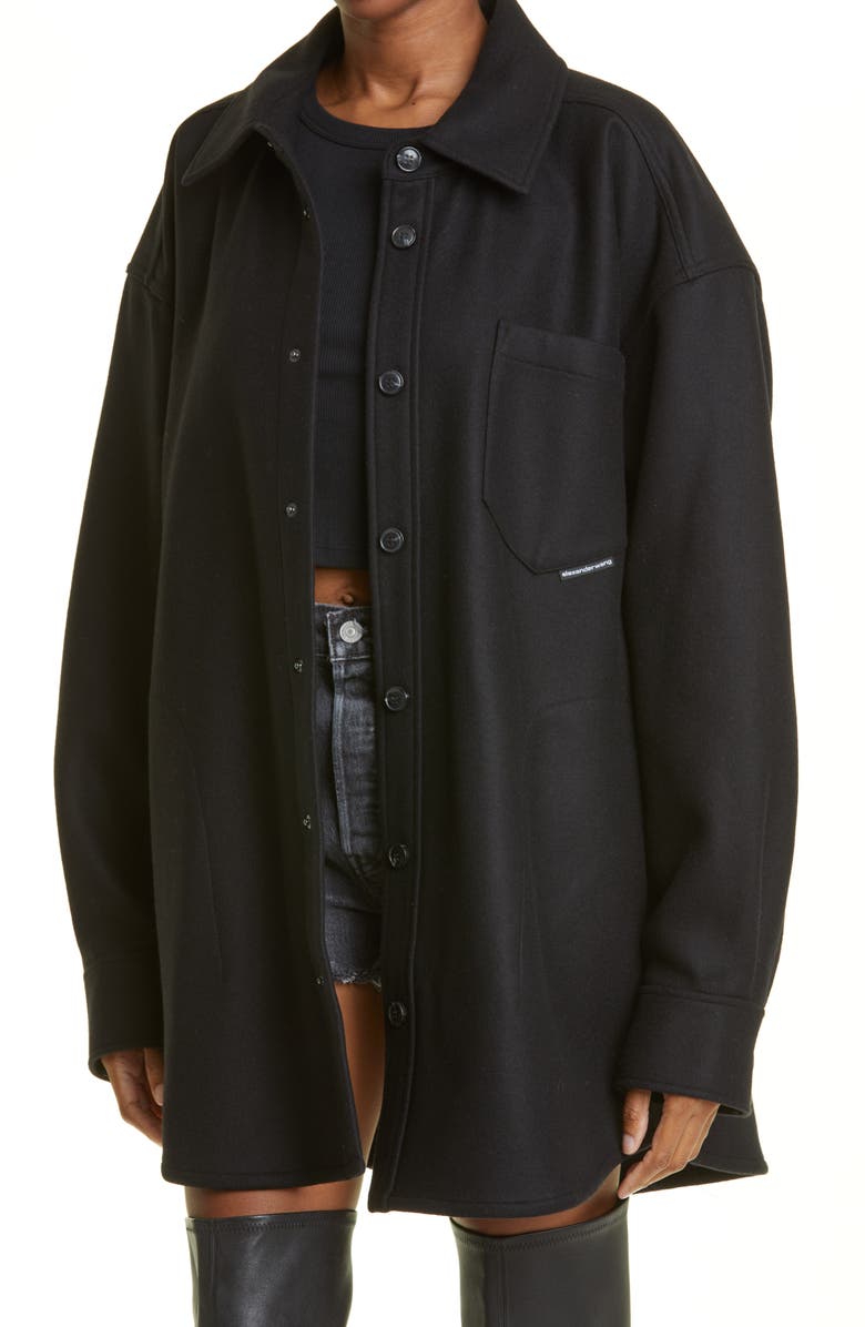 Alexander Wang Gender Inclusive Oversize Wool Blend Shirt Jacket, Alternate, color,