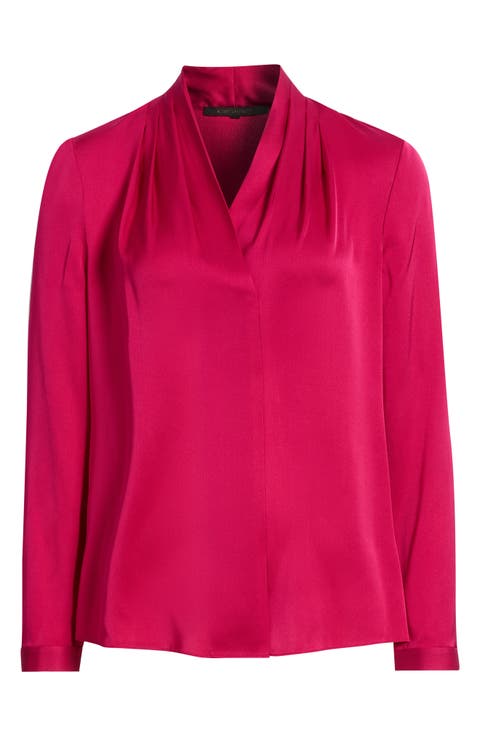 Nellie Pleated Stretch Silk Top