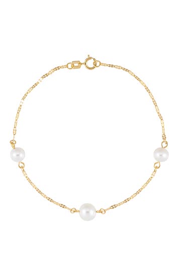 Frankie & Zoe 5-7mm Cultured Freshwater Pearl Station Bracelet In Gold