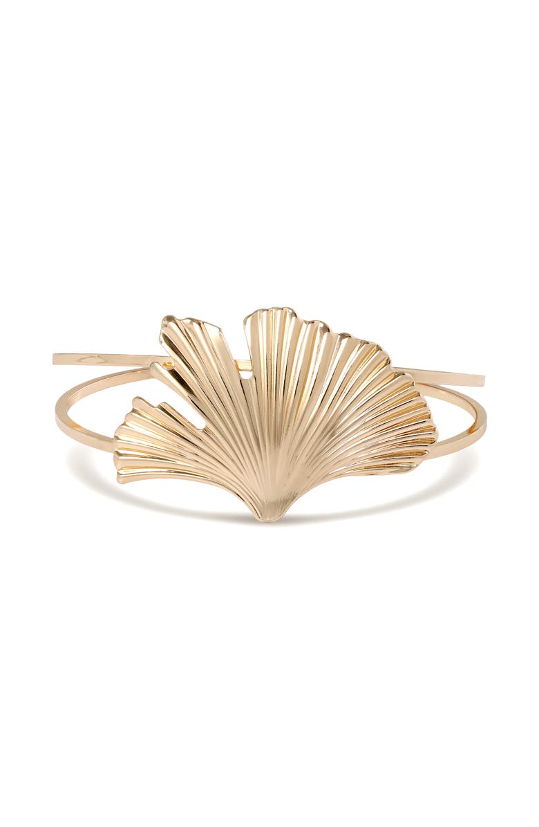 BCBG Shell Cuff Bracelet, Main, color, Gold