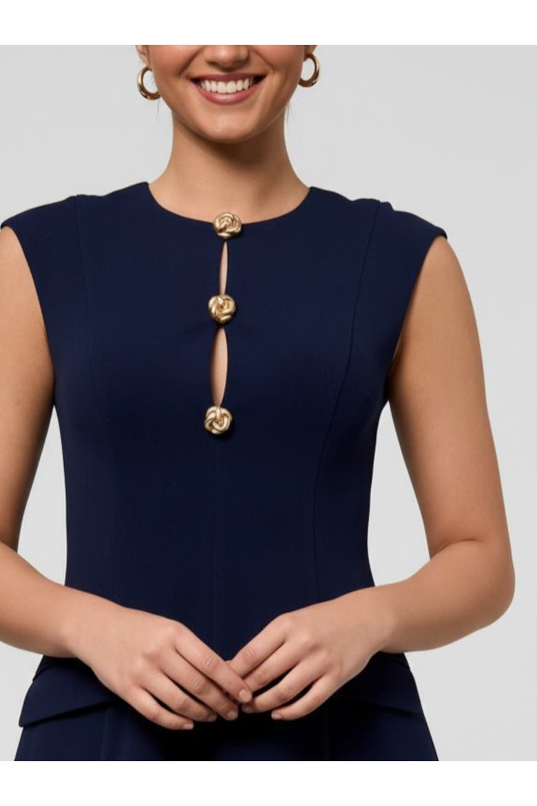 Ricki Sleeveless Mini Dress, Alternate, color, Navy