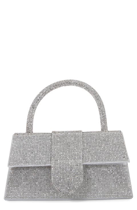 Rhinestone Embellished Top Handle Bag