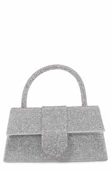 Rhinestone Embellished Top Handle Bag