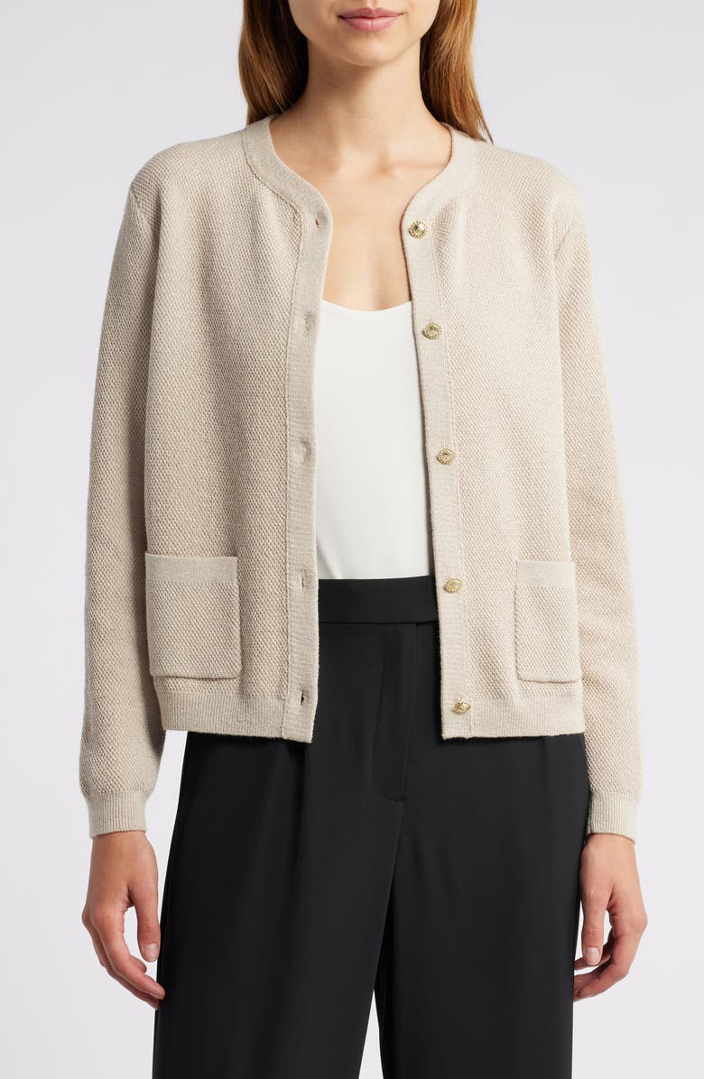 KOBI HALPERIN Meri Metallic Cardigan, Main, color, Natural