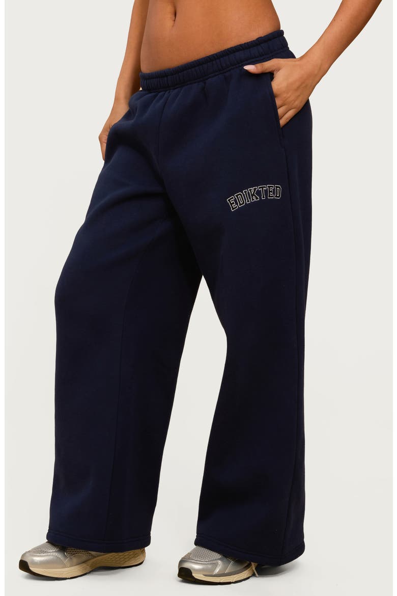 Major Logo Wide Leg Sweatpants, Alternate, color, NAVY