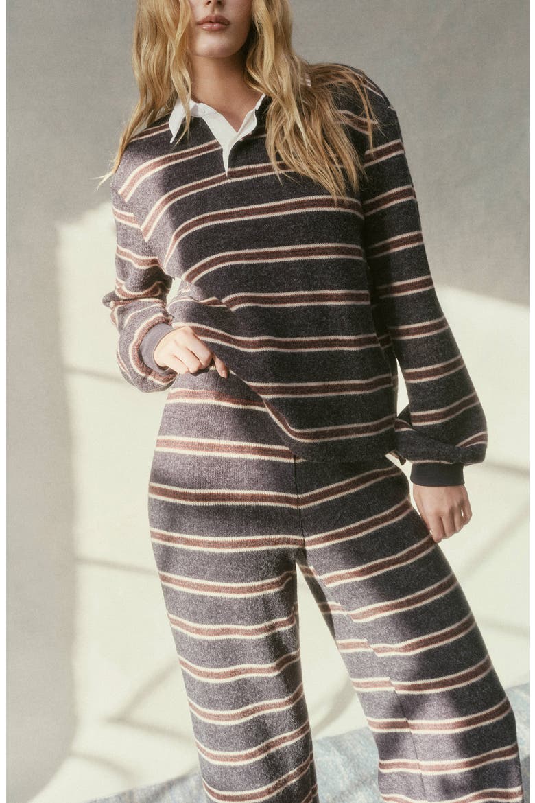 Kate Striped Polo Sweater, Alternate, color, NAVY MULTI