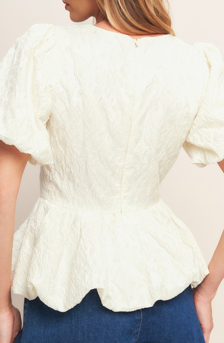 FLYING TOMATO Textured Peplum Top, Alternate, color, Cream