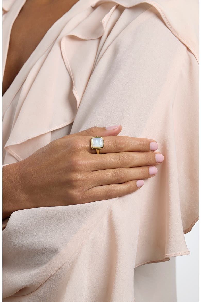 Mother of Pearl Square Ring, Alternate, color, GOLD