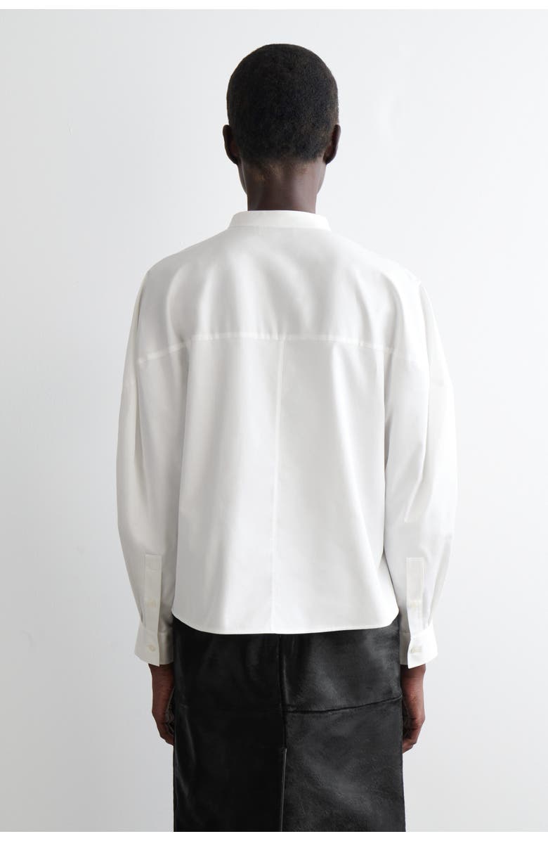 COS Collarless Cotton Shirt, Alternate, color, White