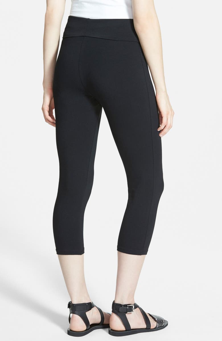 Maternal America Post Support Crop Maternity Leggings, Alternate, color, Black