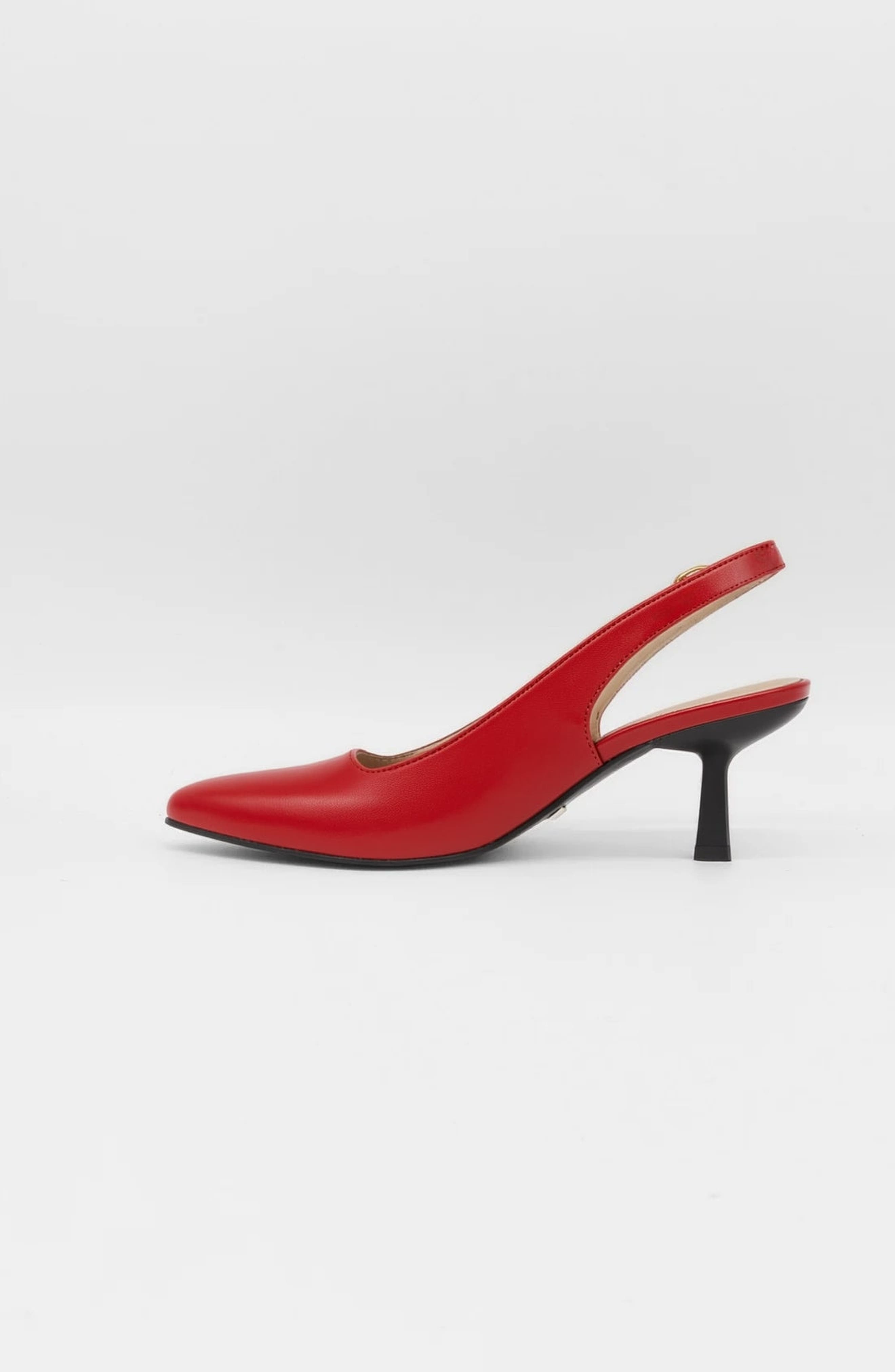 Lusso Leather Slingback Kitten Heel, Alternate, color, Red
