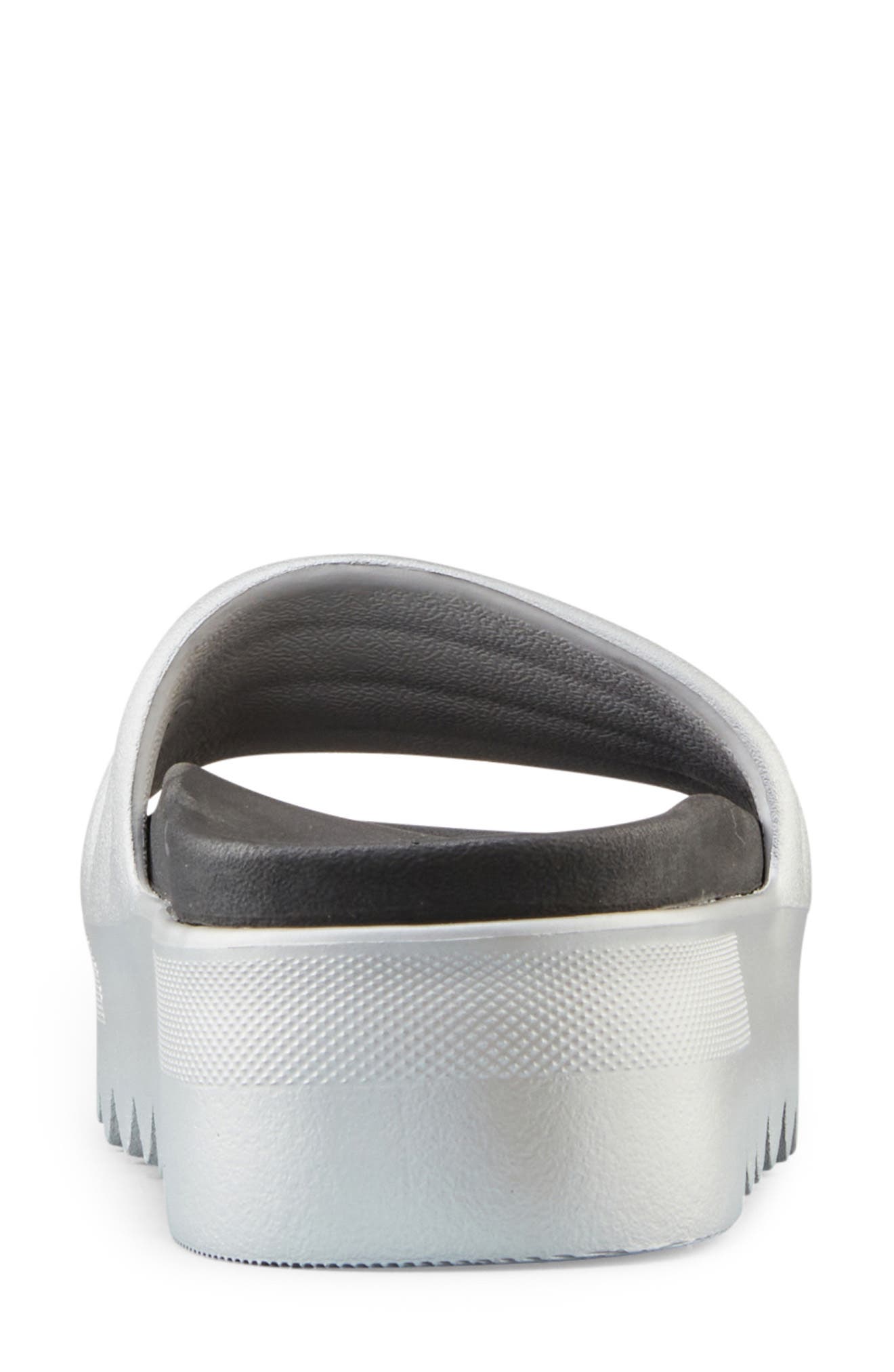 Pool Party Platform Slide Sandal, Alternate, color, SILVER METALLIC