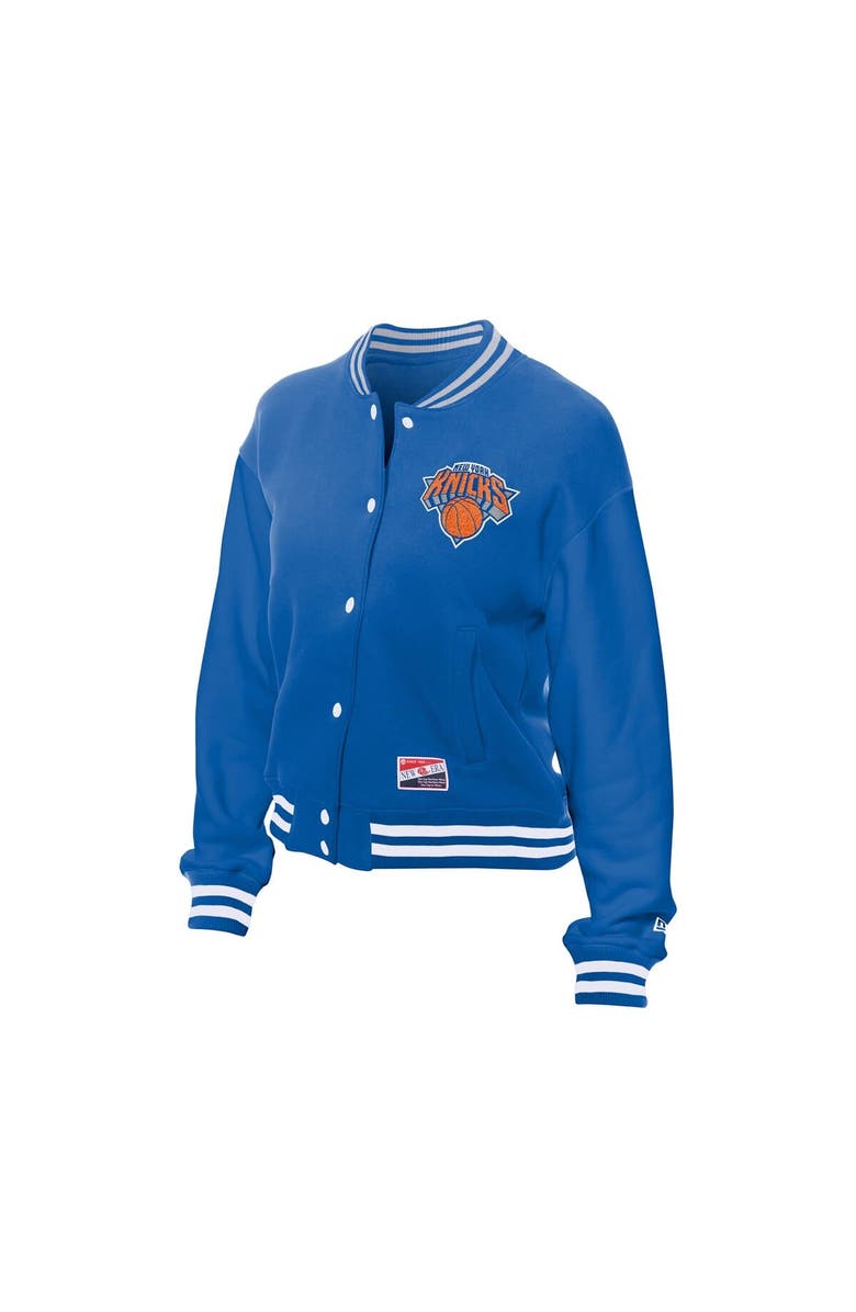 New Era Women's New Era Blue New York Knicks Throwback Full-Snap Jacket, Alternate, color, Blue