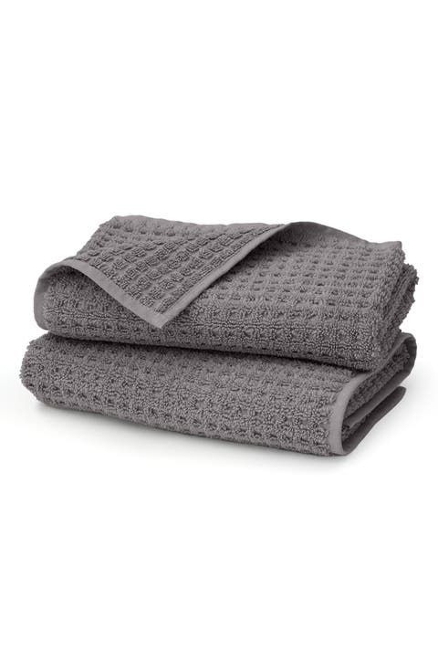 Set of 2 Waffle Organic Cotton Hand Towels