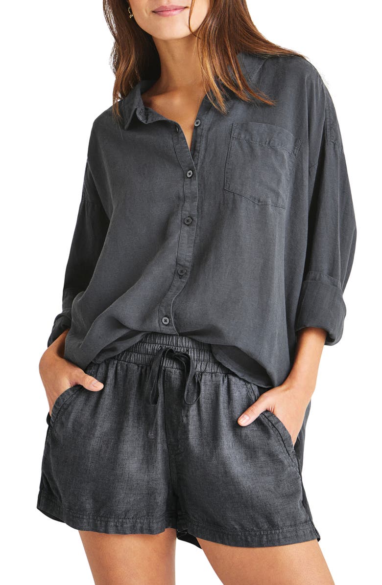 Splendid Dawson Long Sleeve Linen Blend Button-Up Shirt, Main, color,