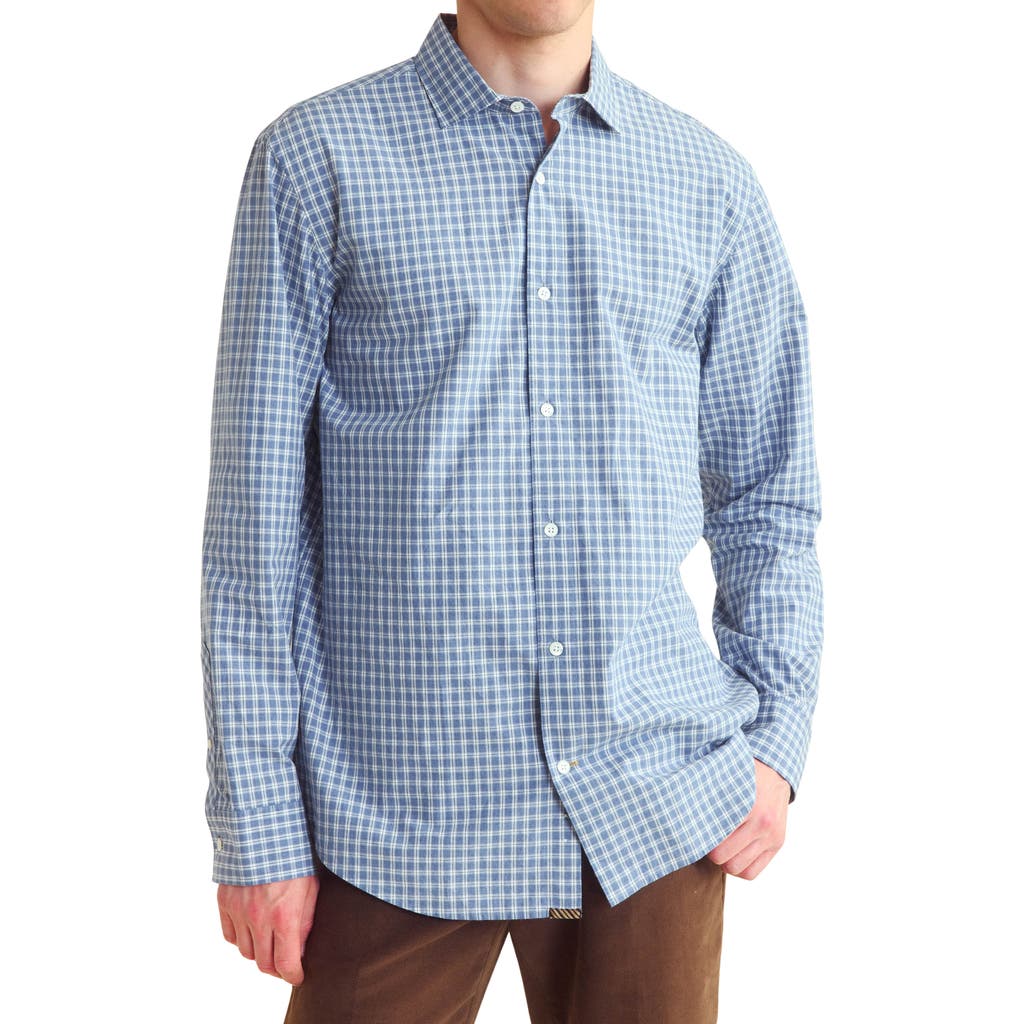 Billy Reid Plaid Hutcheson Button-Up Shirt in Blue