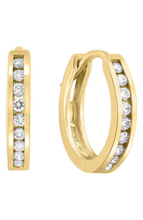 14K Yellow Gold Diamond Earrings - 0.26 ctw