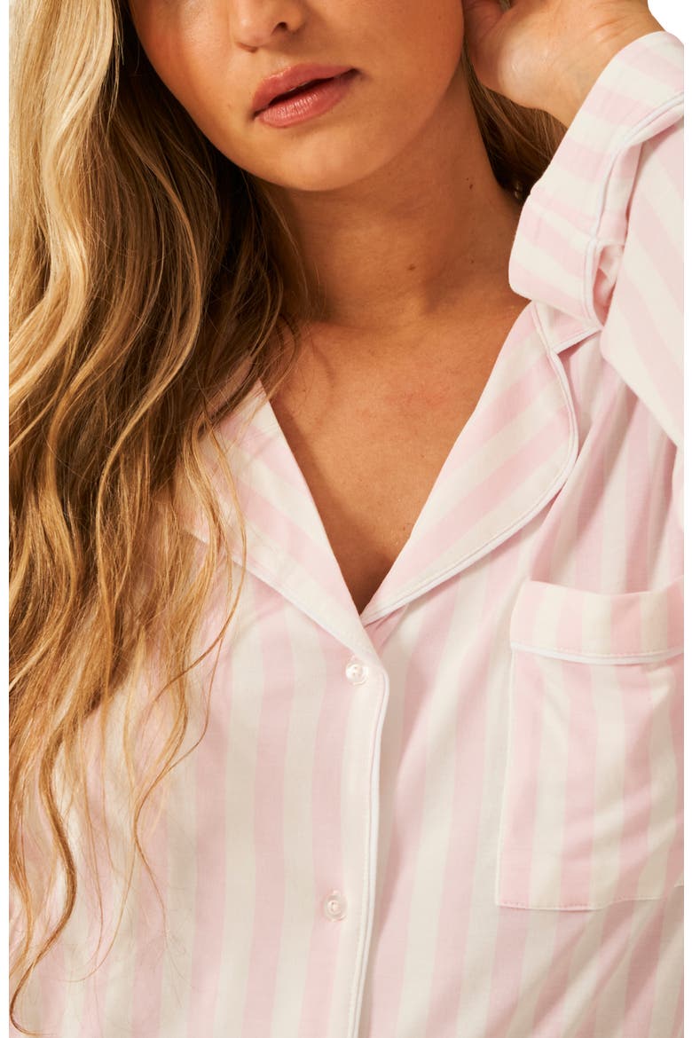 Long Pyjama Set, Alternate, color, Pale Pink Stripe