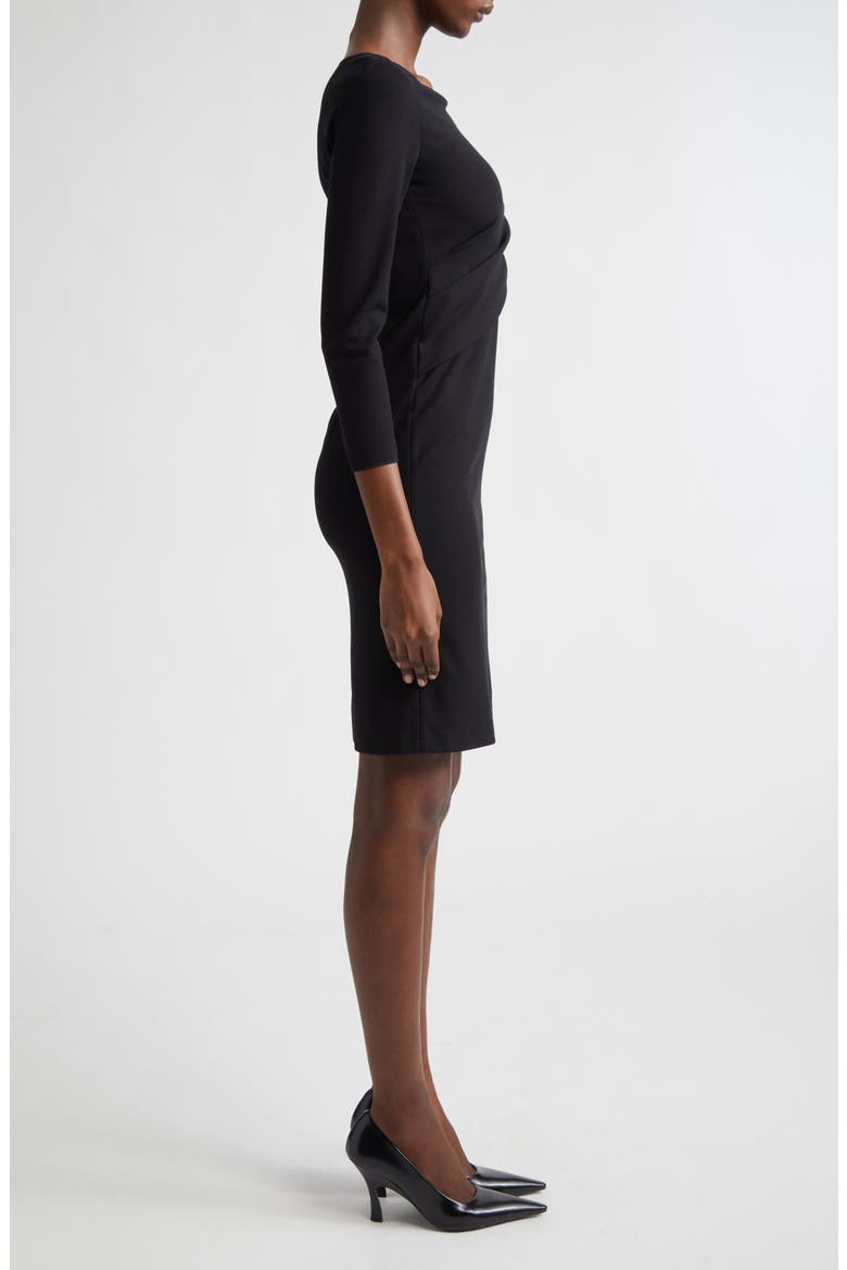 Punto Milano Long Sleeve Jersey Dress, Alternate, color, BLACK SOLID
