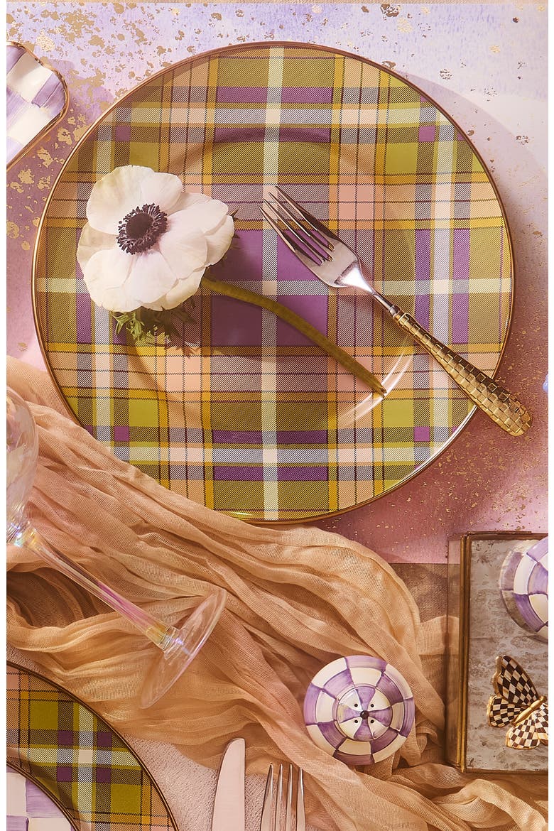Tartan Violet Dinner Plate, Alternate, color, TARTAN VIOLET