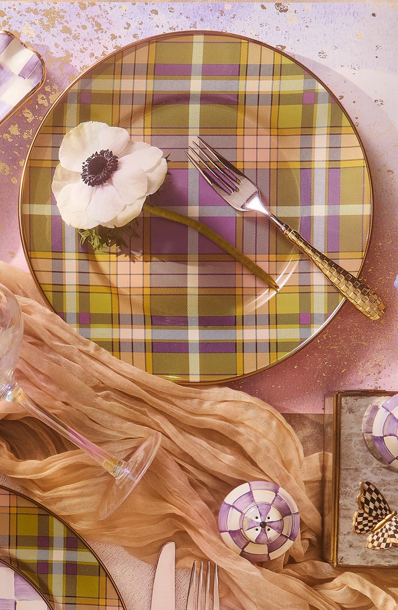 MACKENZIE CHILDS Tartan Violet Dinner Plate, Alternate, color, Tartan Violet