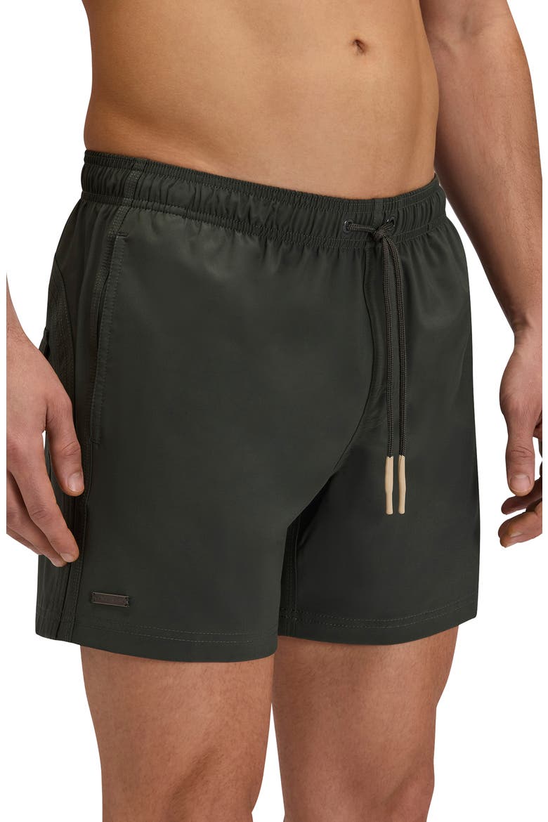 Solid Swim Trunks, Alternate, color, PINE