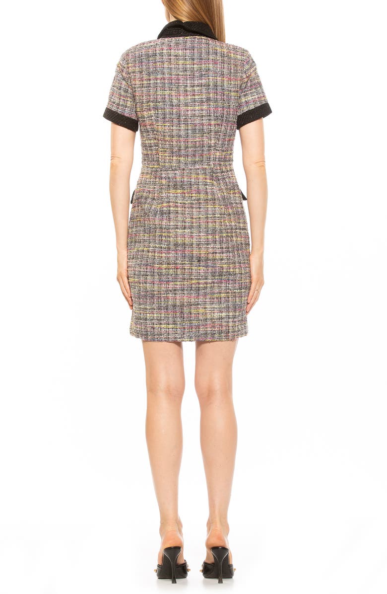 Alexia Admor Jenni Tweed Shirtdress, Alternate, color, Black Stripe