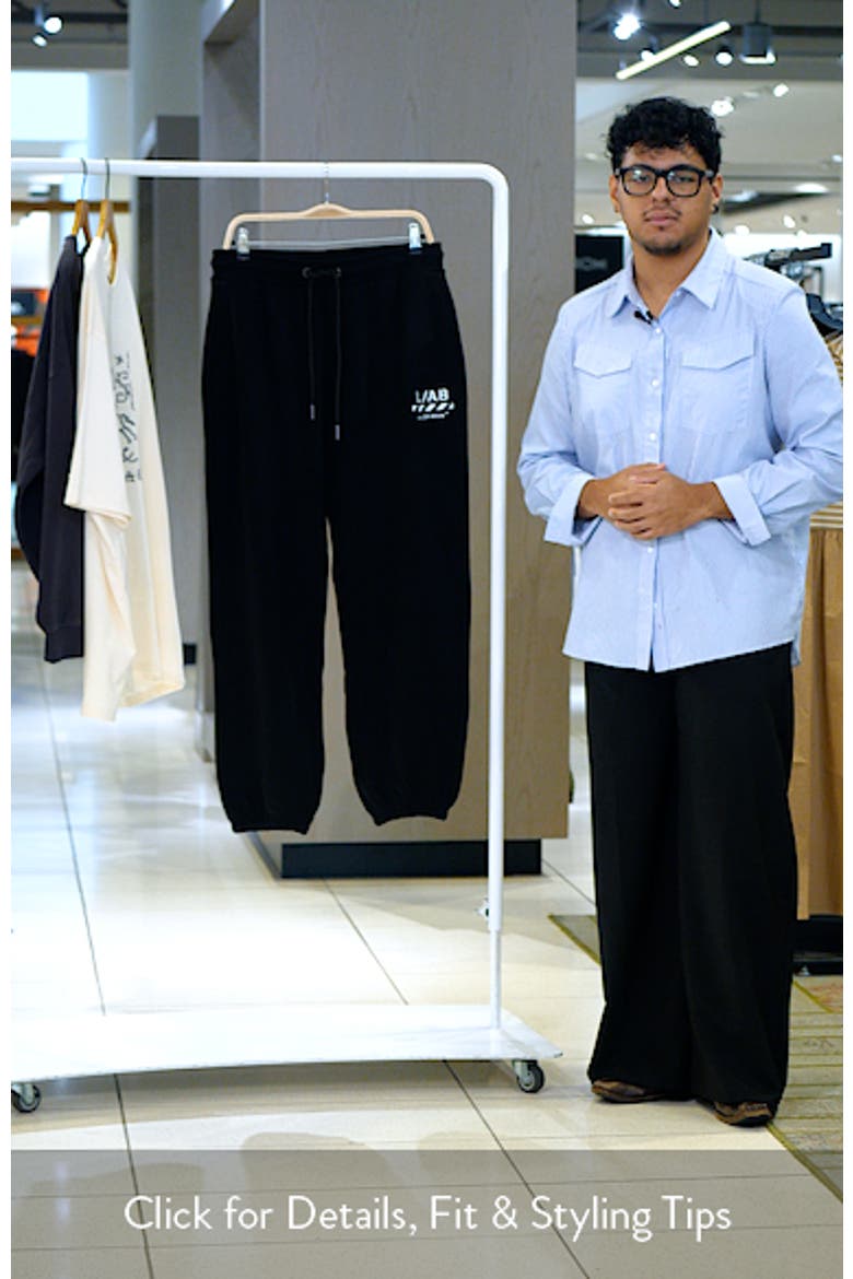 Diagonal Stripe Logo Cotton French Terry Joggers video