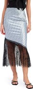 En Saison Hazel Polka Dot Lace Trim Midi Skirt