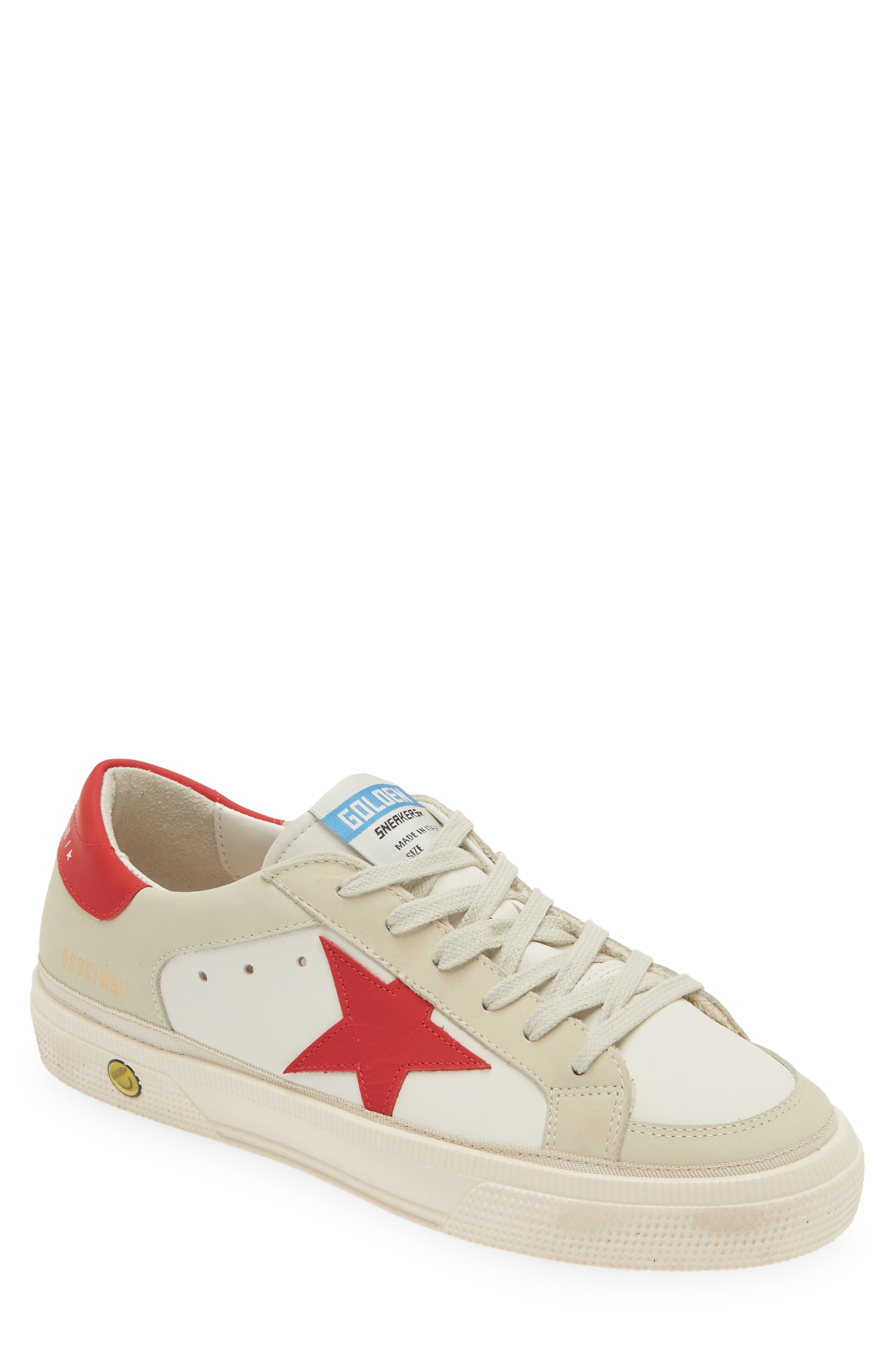 Golden Goose Kids' May School Leather Sneaker, Main, color, 