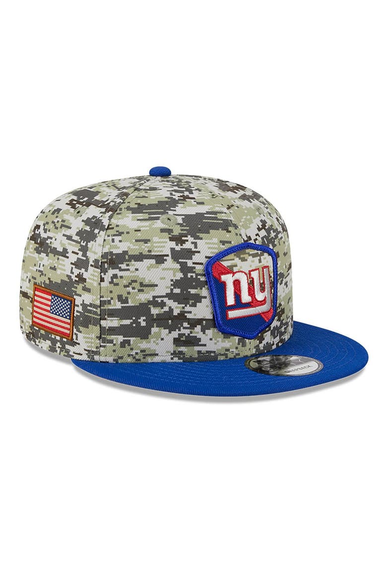 Men's New Era  Camo/Royal New York Giants 2023 Salute To Service 9FIFTY Snapback Hat, Main, color, Camo