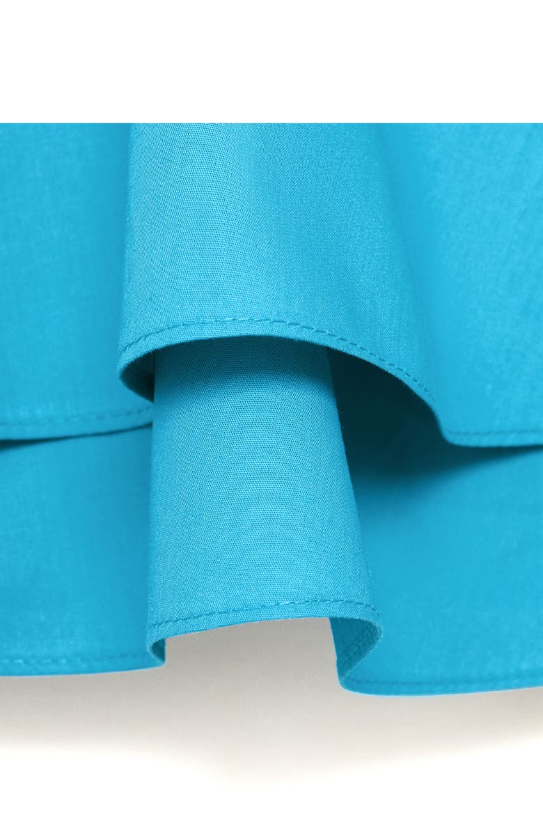 MANGO Strapless Ruffle Top, Alternate, color, Blue