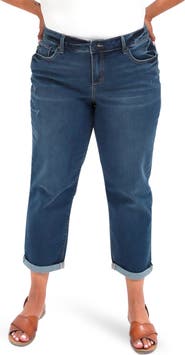 SLINK Jeans Mid Rise Crop Boyfriend Jeans