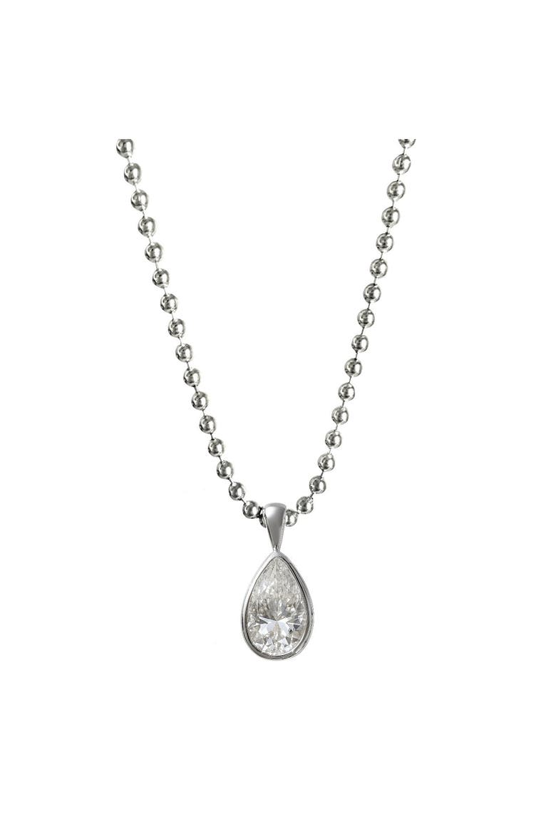 The Raina 3 Carat Moissanite Pear Necklace, Main, color, Silver, White