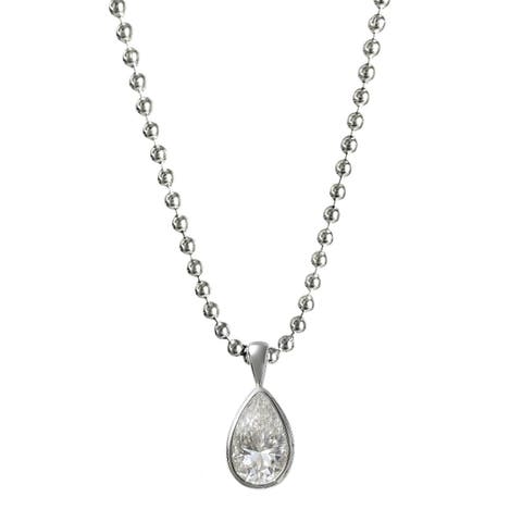 The Raina 3 Carat Moissanite Pear Necklace