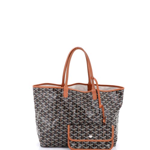 Pre-owned Goyard Goyard Saint Louis Tote Coated Canvas Pm In Black