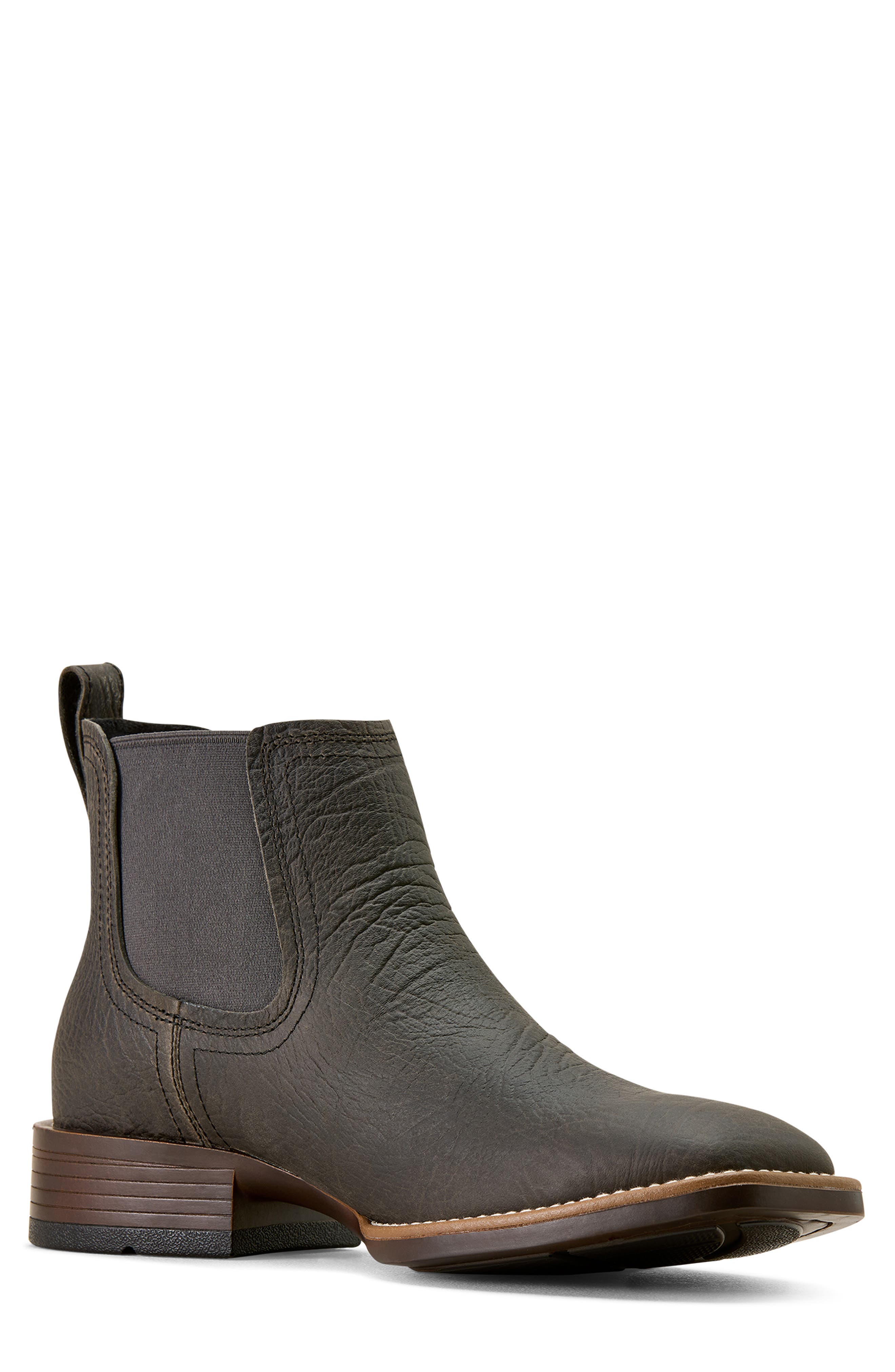 Ariat Booker Wide Square Toe Western Chelsea Boot, Main, color, Gray
