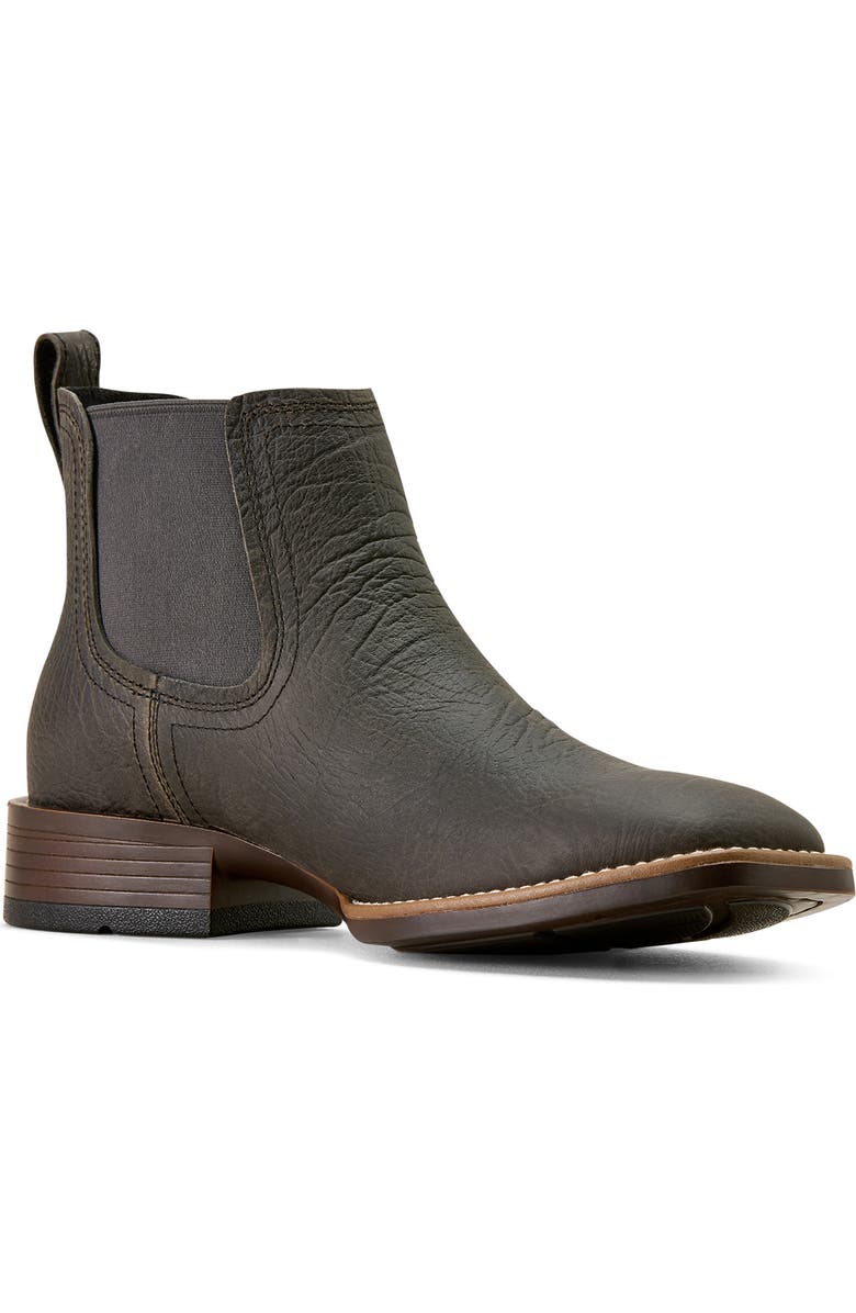 Ariat Booker Wide Square Toe Western Chelsea Boot, Main, color, Gray