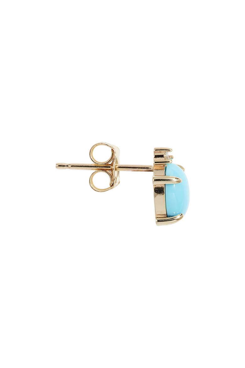 Turquoise Diamond Stud Earrings, Alternate, color, BLUE/ 14K YELLOW GOLD