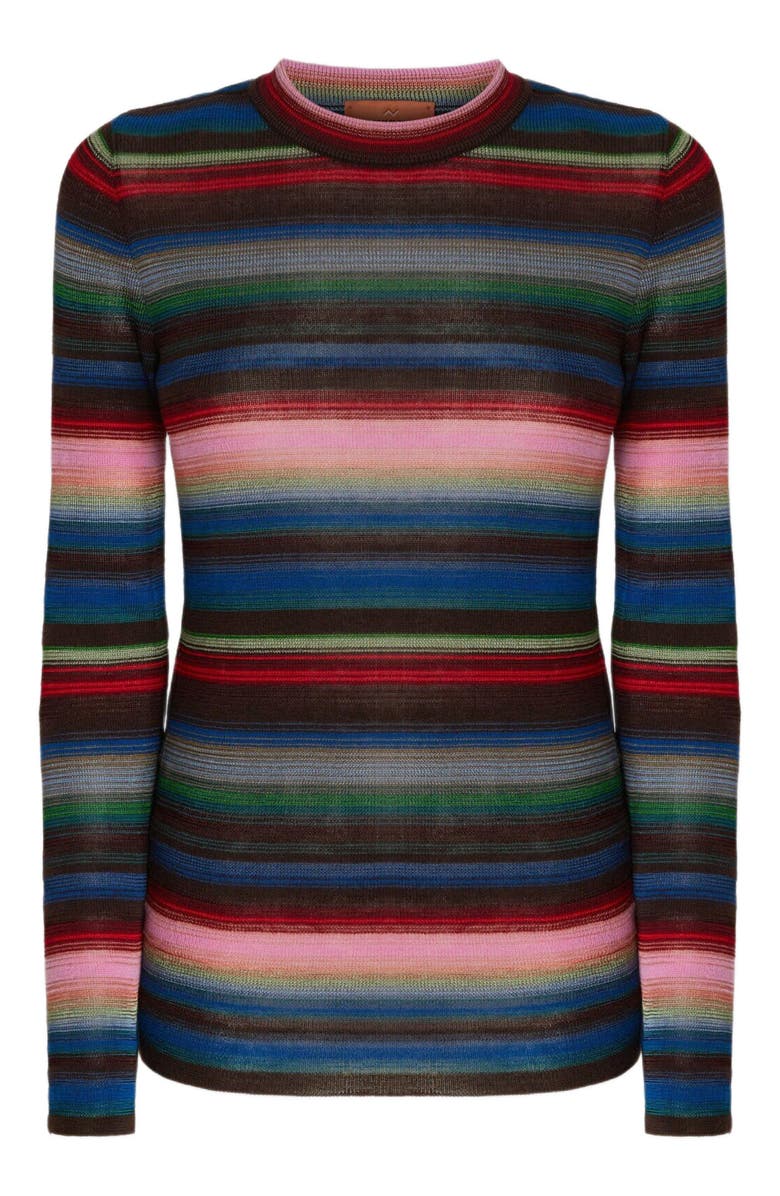 Missoni Striped Crew Neck Sweater, Alternate, color, Blue & Pink