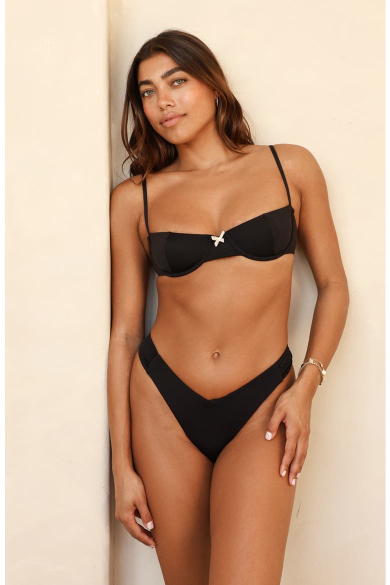 Siena Thong Bikini Bottom, Alternate, color, Black