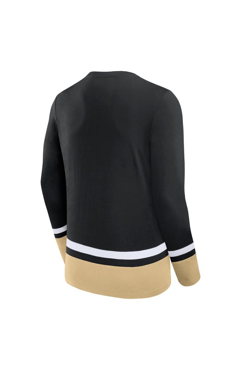 FANATICS Men's Fanatics Branded Black Vegas Golden Knights Back Pass Lace-Up Long Sleeve T-Shirt, Alternate, color, Black