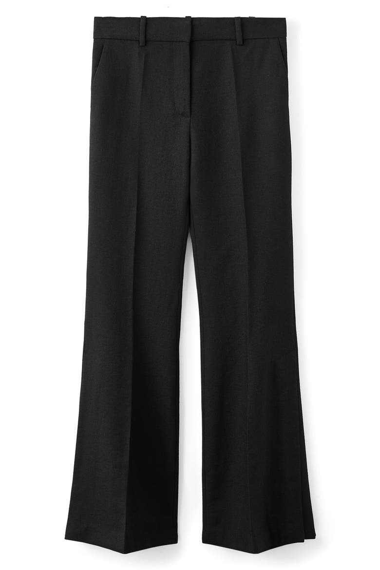 x Kaia Gerber Wool Flare Leg Dress Pants, Main, color, BLACK