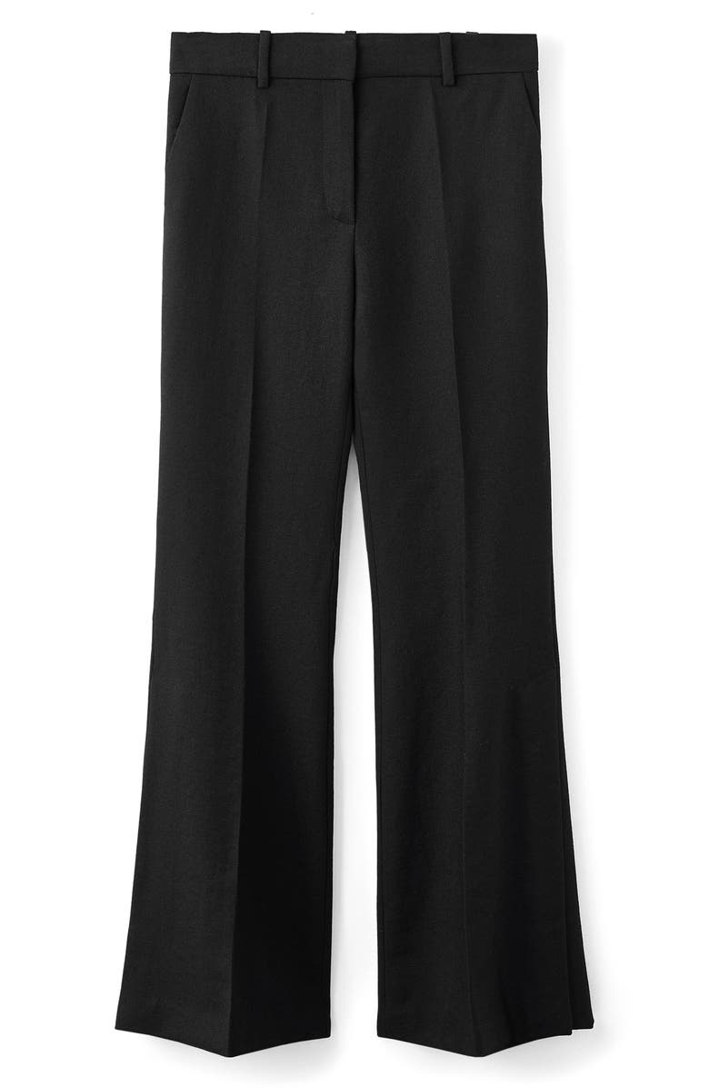 MANGO x Kaia Gerber Wool Flare Leg Dress Pants, Main, color, Black