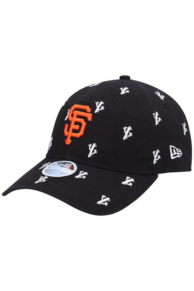 Women's New Era Black San Francisco Giants Spring Training Scatter 9TWENTY Adjustable Hat, Main, color, Black